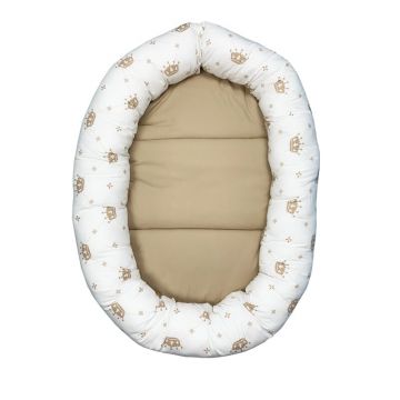 Deseda - Cuib baby nest bebelusi forma ovala Coronite bej pe alb