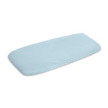 Cearceaf cu elastic, Sensillo, Potrivit pentru pielea sensibila, Antialergic, Bambus, 40x90 cm, 0 luni+, Albastru