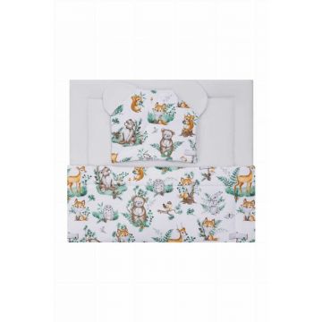 Set 2 piese Qmini pentru patut carucior si cosulet Forest Animals