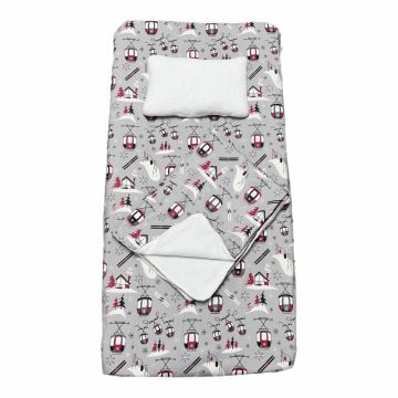 Set 3 piese paturica cu cearsaf si pernuta 120x60 cm La ski