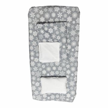 Set 3 piese paturica cu cearsaf si pernuta 140x70 cm Fulgi pe gri