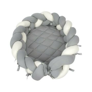 SeviBebe - Suport de dormit Baby Nest din Bumbac, 60x28 cm, Gri