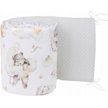 Aparatoare laterala pentru patut reversibila 180x30 Sleepy Bears Grey
