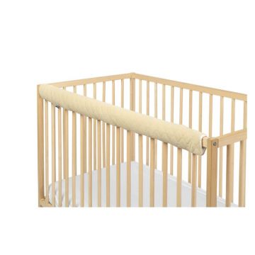 Aparatoare patut, Sensillo, Tip bumper, Pentru marginea superioara a patutului, Catifea, 116 cm, 0 luni+, Bej