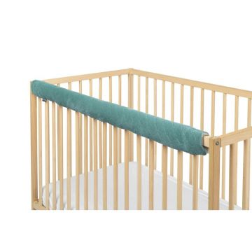 Aparatoare patut, Sensillo, Tip bumper, Pentru marginea superioara a patutului, Catifea, 116 cm, 0 luni+, Verde