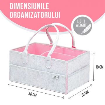 Gentuta mamicii organizator scutece si accesorii copiibebelusi 38x26x18 cm pink