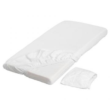 Husa impermeabila din bumbac pentru patut 140x70 cu elastic KikkaBoo Alb