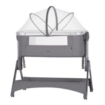 Patut co-sleeping pliabil si reglabil pe inaltime Carrello ARIA (15501) Cloud Grey