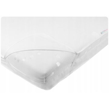 Protectie impermeabila pentru saltea, cu benzi elastice de fixare la colturi, lavabila, antialergica si anti-acarieni, dimensiune 120 x 60 cm, white