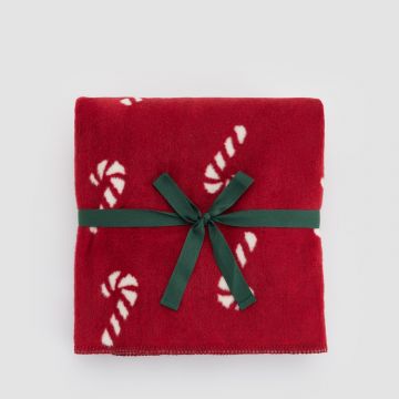Reserved - Pătură cu motiv de Crăciun - Roșu