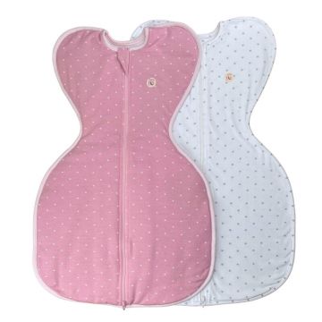 Set 2 saci de dormit nou-nascut Swaddle First Sleep Sweet Star 1 tog & Star Light, 1.5 tog