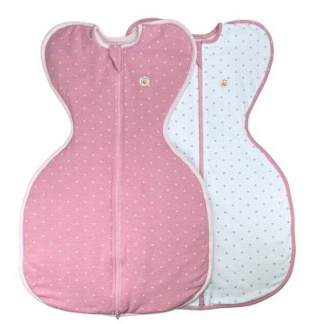 Set 2 saci de dormit nou-nascut Swaddle First Sleep Sweet Star & Sweet Light, 1 tog , 60 cm, 1 tog