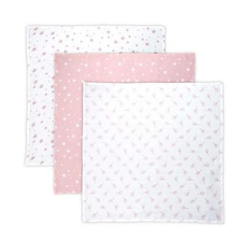 Set 3 scutece muselina Lorelli Nappy 80 x 80 cm Mellow Rose Mix