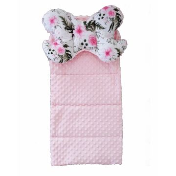 Set 4 piese pentru caruciorpatut Nichiduta Flowers Pink