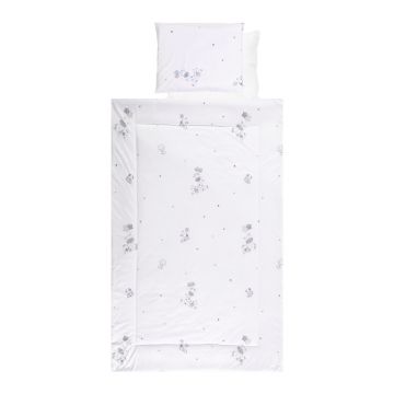 Set lenjerie pat 4 piese bumbac ranforce Giraffe White