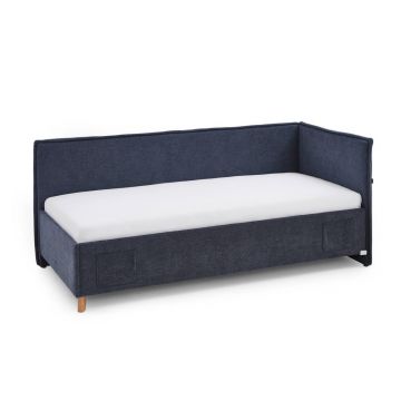 Pat pentru copii albastru închis cu spațiu de depozitare 90x200 cm Fun – Meise Möbel