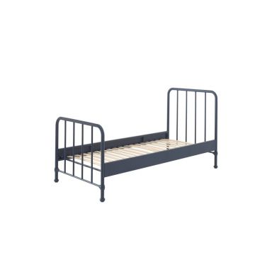 Pat pentru copii albastru închis din metal 90x200 cm BRONXX – Vipack