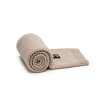 Pătură pentru copii bej tricotată 80x100 cm – T-TOMI