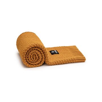 Pătură pentru copii galben-muștar tricotată 80x100 cm – T-TOMI