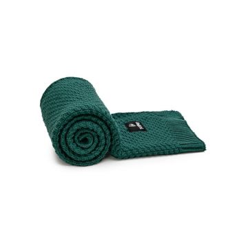 Pătură pentru copii verde-închis tricotată 80x100 cm – T-TOMI