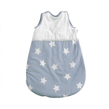 Sac de dormit de vara 0-6 luni Stars Blue Grey Mist