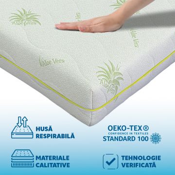 Saltea de pat super ortopedica Aloe Vera Fit 12 cm 130x200