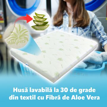 Saltea de pat Super Ortopedica Aloe Vera Fit, 12 cm, 60x190
