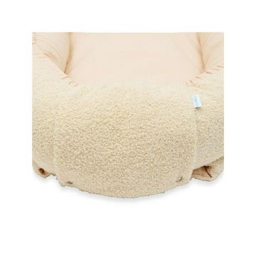 Cosulet bebelus New Baby Baby Nest 80x50 cm din bumbac 100 tesatura teddy beige