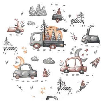 Lenjerie patut cu 3 piese MimiNu 120x60 cm Cars Grey