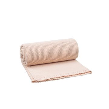 Patura impletita din bumbac organic 80x100 cm dusty pink