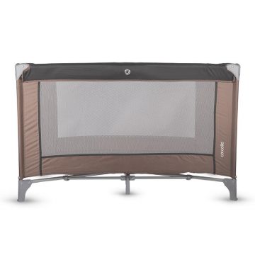 Patut pliabil cu un singur nivel de inaltime Coccolle Notte, Geanta transport inclusa, Dimenisune interioara 120x60 cm, Ideal pentru calatorii, Foarte compact la pliere, Dessert Taupe