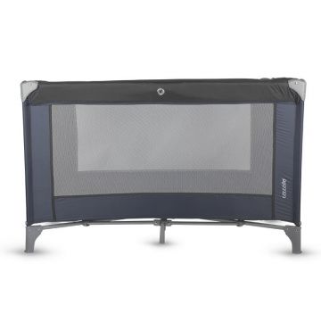 Patut pliabil cu un singur nivel de inaltime Coccolle Notte, Geanta transport inclusa, Dimenisune interioara 120x60 cm, Ideal pentru calatorii, Foarte compact la pliere, Jet Black