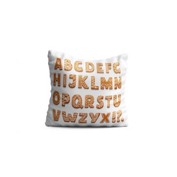 Perna decorativa Alphabet, Oyo Kids, 43x43 cm, poliester, multicolor