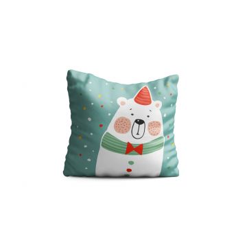 Perna decorativa Bear, Oyo Kids, 43x43 cm, poliester, multicolor