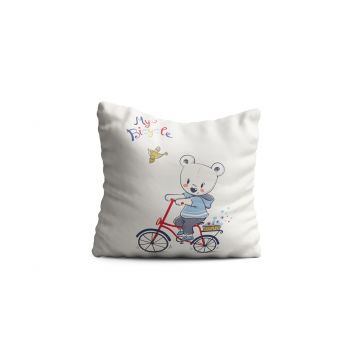 Perna decorativa Bicycle, Oyo Kids, 43x43 cm, poliester, multicolor