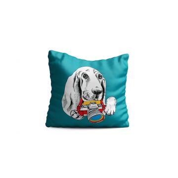 Perna decorativa Dog photographer, Oyo Kids, 43x43 cm, poliester, multicolor