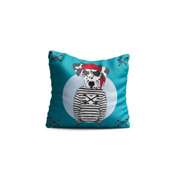 Perna decorativa Dog Pirate, Oyo Kids, 43x43 cm, poliester, multicolor