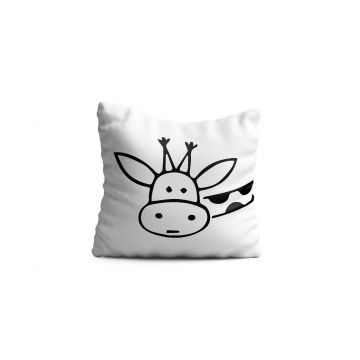 Perna decorativa Minimal Giraffe, Oyo Kids, 43x43 cm, poliester, multicolor