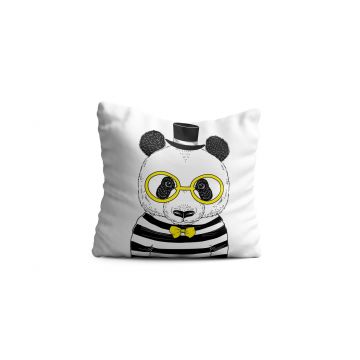 Perna decorativa Panda w hat, Oyo Kids, 43x43 cm, poliester, multicolor