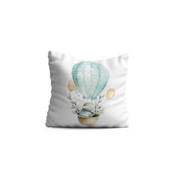 Perna decorativa Rabbit in a balloon, Oyo Kids, 43x43 cm, poliester, multicolor