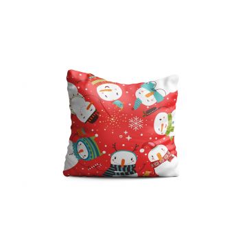 Perna decorativa Snowmans, Oyo Kids, 43x43 cm, poliester, multicolor