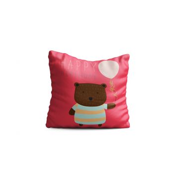 Perna decorativa Teddy w balloon, Oyo Kids, 43x43 cm, poliester, multicolor