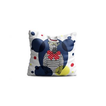 Perna decorativa Zebra, Oyo Kids, 43x43 cm, poliester, multicolor