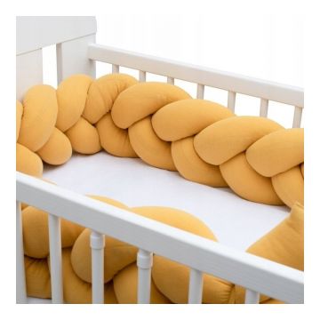 Protectie laterala New Baby pentru patut tip bumper impletit lungime 210 cm galben