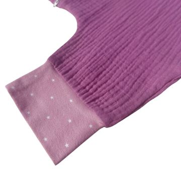 Sac de dormit cu picioruse 0.3 tog din muselina Lavender 70 cm