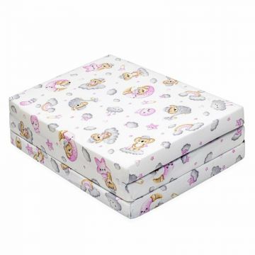 Salteluta pliabila New Baby standard pentru patut din spuma 120x60x5 cm 0 luni+ Koala Pink