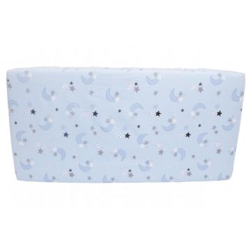 Cearceaf din bumbac cu elastic Blue Moon Dark 120x60 cm