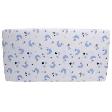 Cearceaf din bumbac cu elastic Blue Moon White 120x60 cm