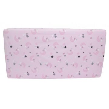 Cearceaf din bumbac cu elastic Pink Moon Dark 120x60 cm