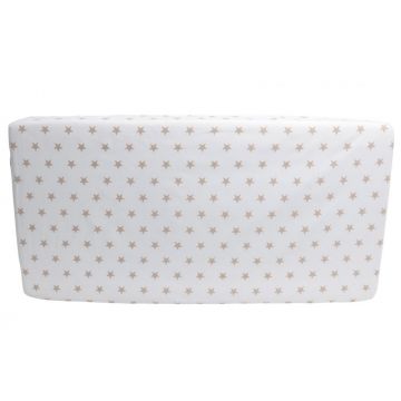 Cearceaf din bumbac cu elastic Stars Cream 120x60 cm